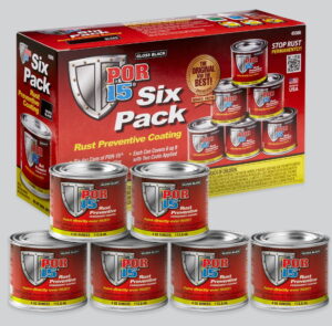 POR-15® "Six Pack" Rozsdakezelő 6db-os készlet, fényes fekete (6x113ml).